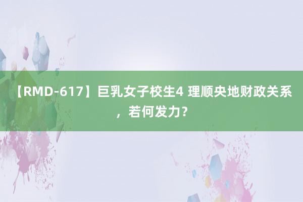 【RMD-617】巨乳女子校生4 理顺央地财政关系，若何发力？