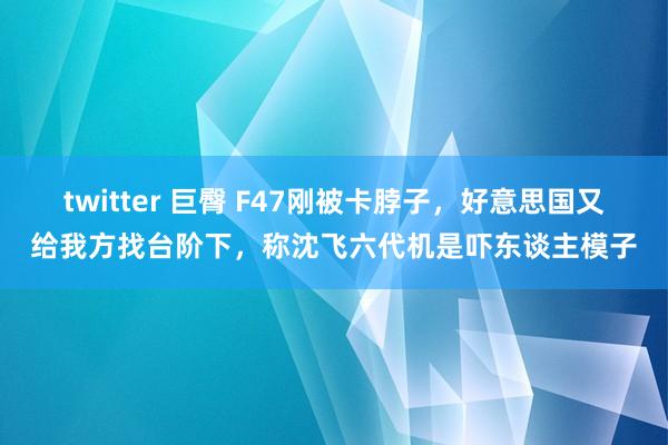 twitter 巨臀 F47刚被卡脖子，好意思国又给我方找台阶下，称沈飞六代机是吓东谈主模子