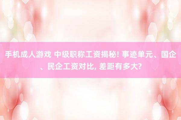 手机成人游戏 中级职称工资揭秘! 事迹单元、国企、民企工资对比, 差距有多大?
