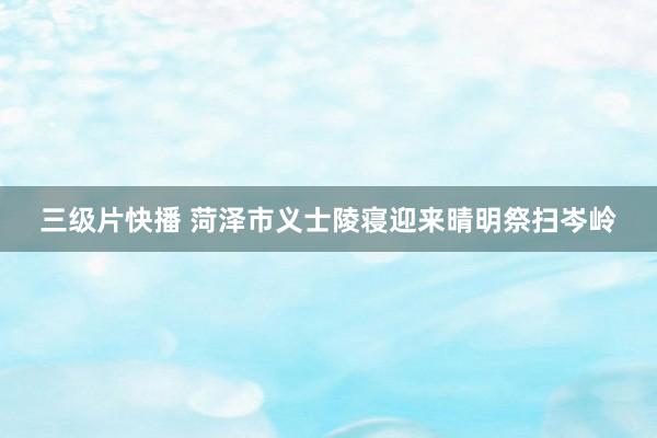 三级片快播 菏泽市义士陵寝迎来晴明祭扫岑岭