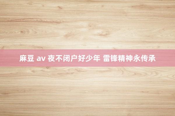 麻豆 av 夜不闭户好少年 雷锋精神永传承