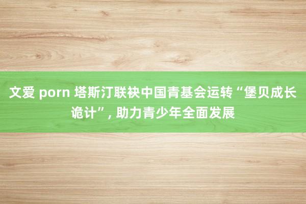 文爱 porn 塔斯汀联袂中国青基会运转“堡贝成长诡计”, 助力青少年全面发展