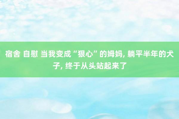 宿舍 自慰 当我变成“狠心”的姆妈, 躺平半年的犬子, 终于从头站起来了