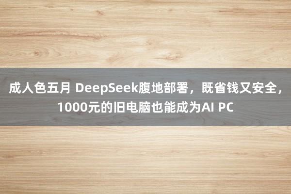 成人色五月 DeepSeek腹地部署，既省钱又安全，1000元的旧电脑也能成为AI PC