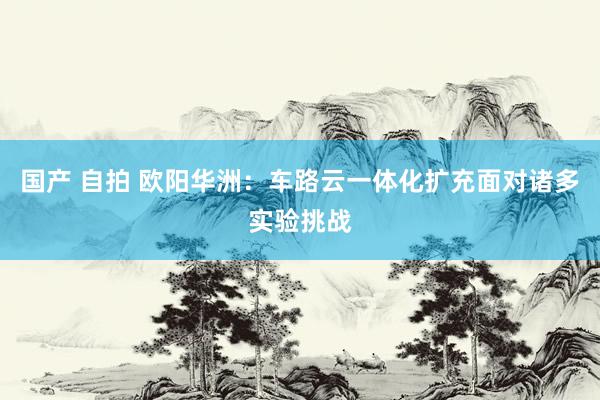 国产 自拍 欧阳华洲：车路云一体化扩充面对诸多实验挑战